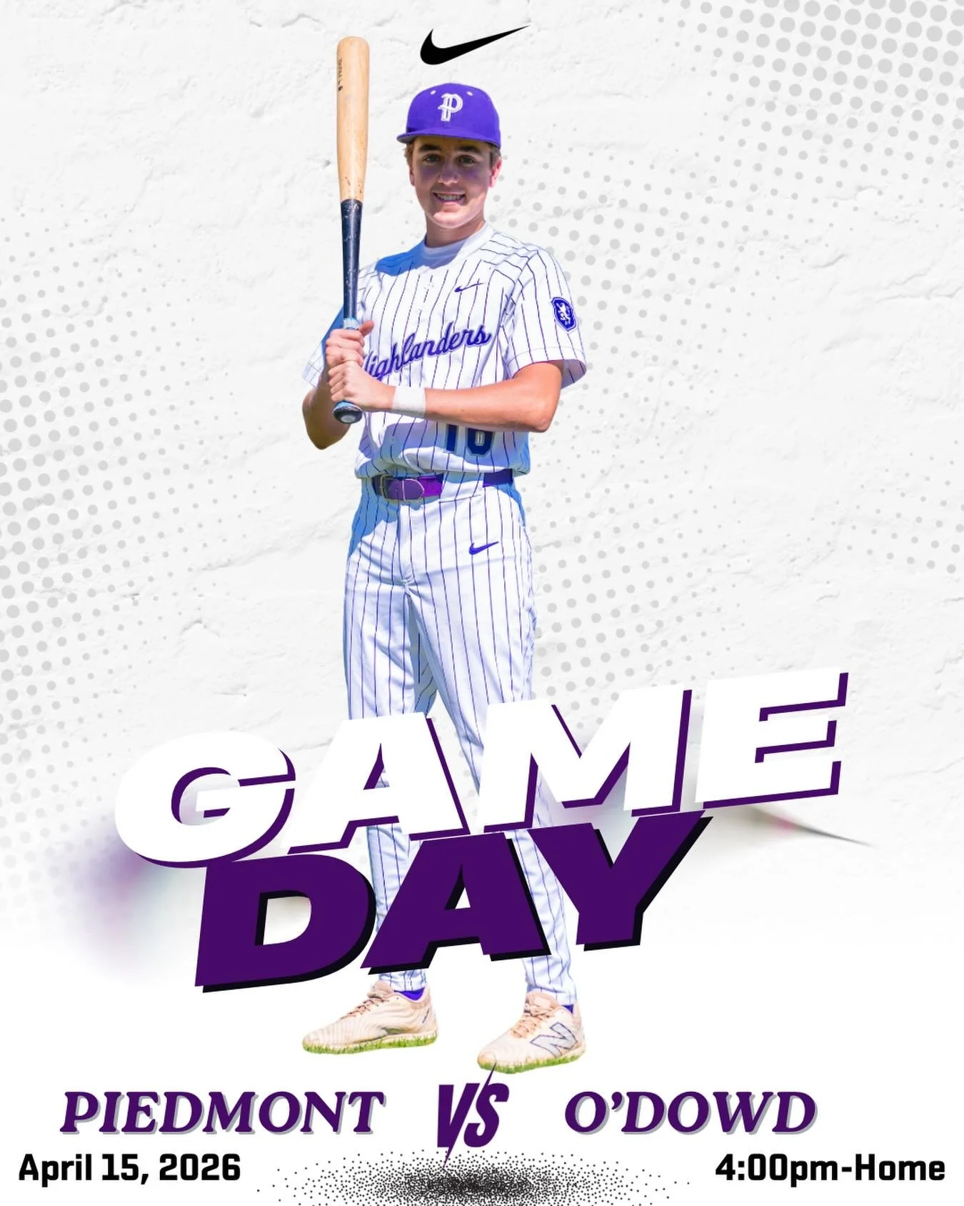 Piedmont vs O&rsquo;Dowd JV-Away and Varsity-Home come out to support your Highlanders #gohighlanders #piedmont #hssports #baseball