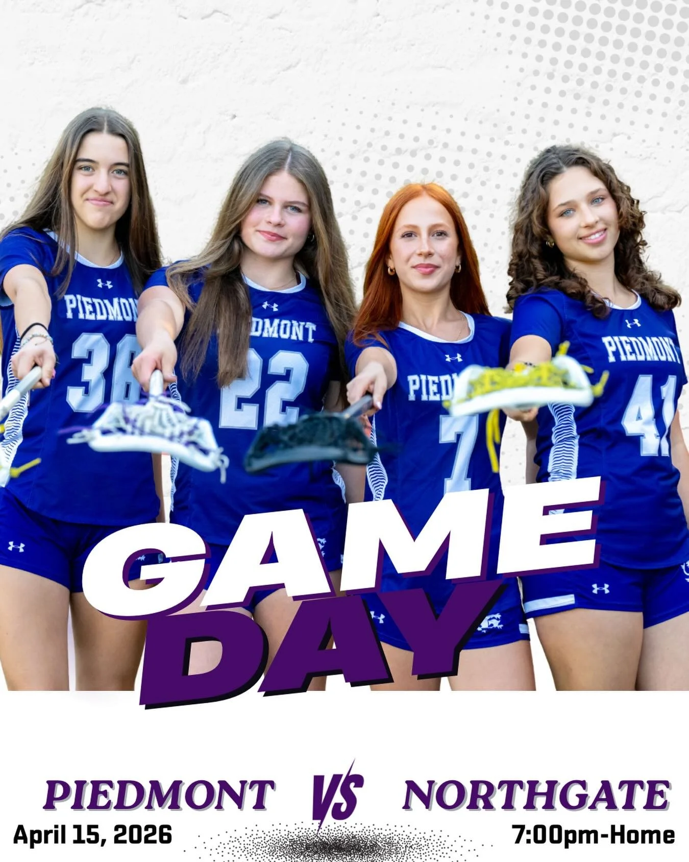 Girls Lacrosse hosts Northgate tonight at Witter Field JV-5:30pm V-7:00pm #gohighlanders #piedmont #hssports #lacrosse