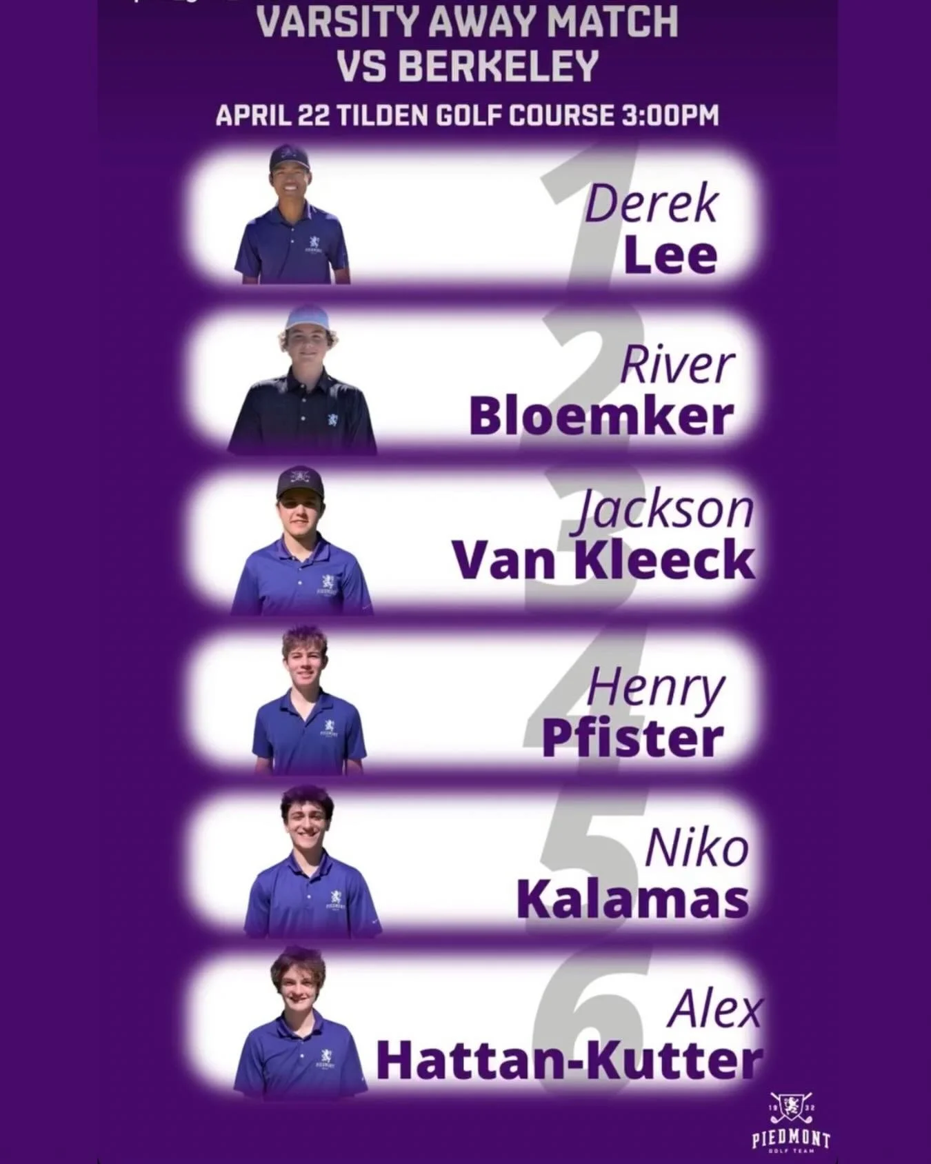 Boys Golf takes on Berkeley at Tilden Park this afternoon #gohighlanders #piedmont #hssports