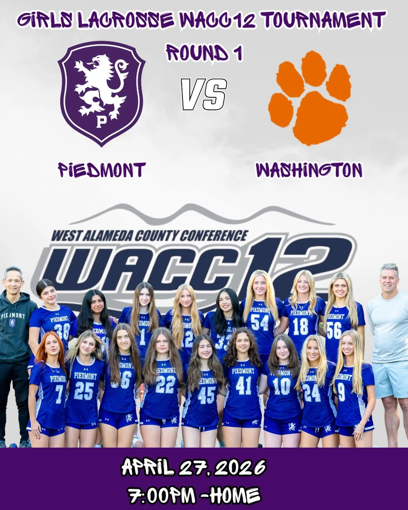 Your Highlanders Girls Lacrosse Team Kicks off the 2026 WACC12 Tournament at home vs Washington tonight at 7pm #gohighlanders #piedmont #hssports #lacrosse