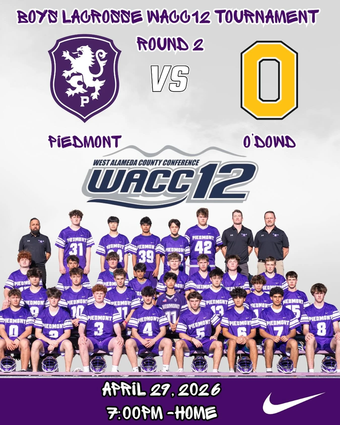 WACC12 Boys Lacrosse Semi Finals tonight at Witter Field. Come support your Highlanders as they take on O&rsquo;Dowd for a spot in the championships. #gohighlanders #piedmont #hssports #lacrosse