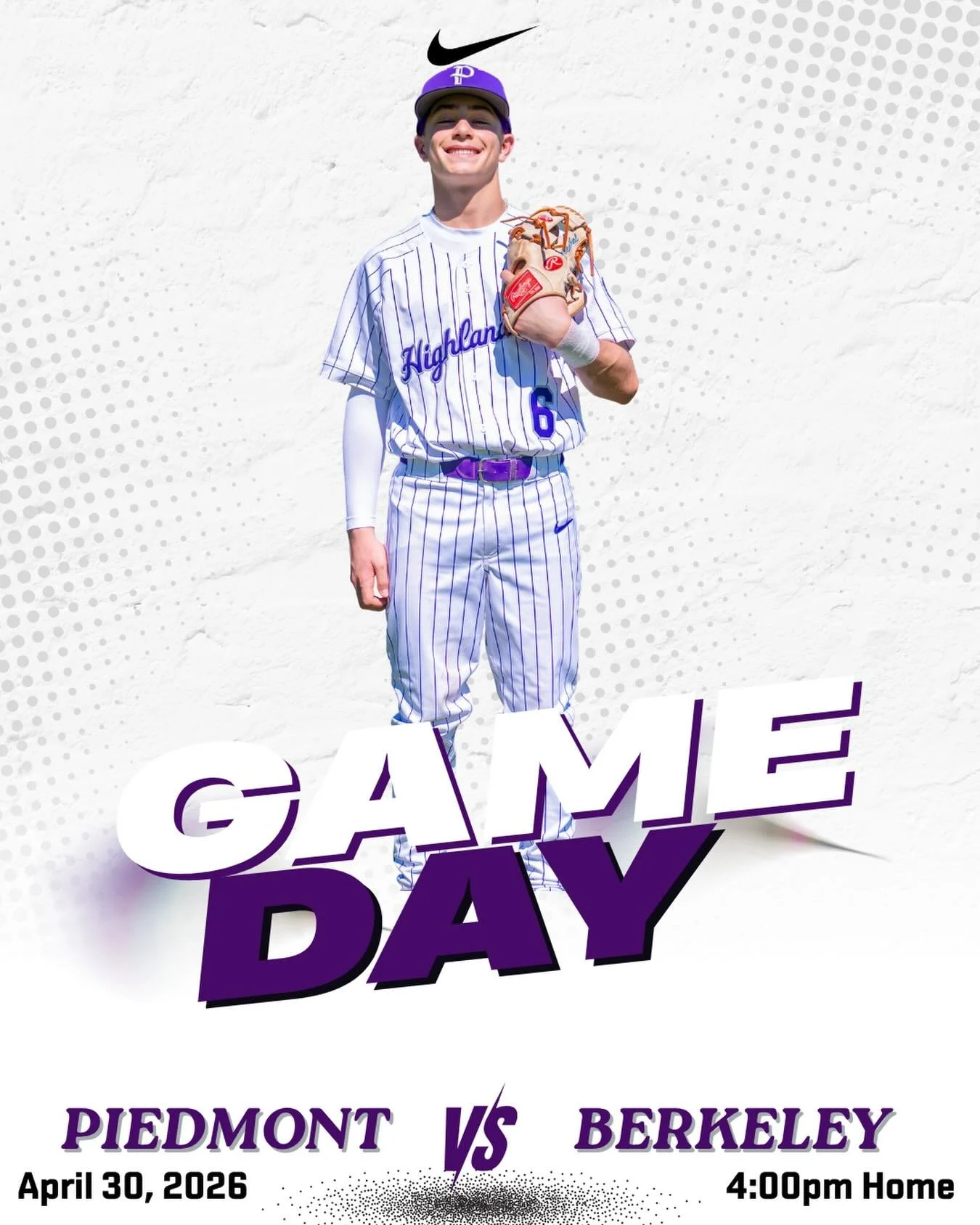 Baseball hosts Berkeley HS at 4pm today. Come out and support your Highlanders #piedmont #gohighlanders #hssports #baseball