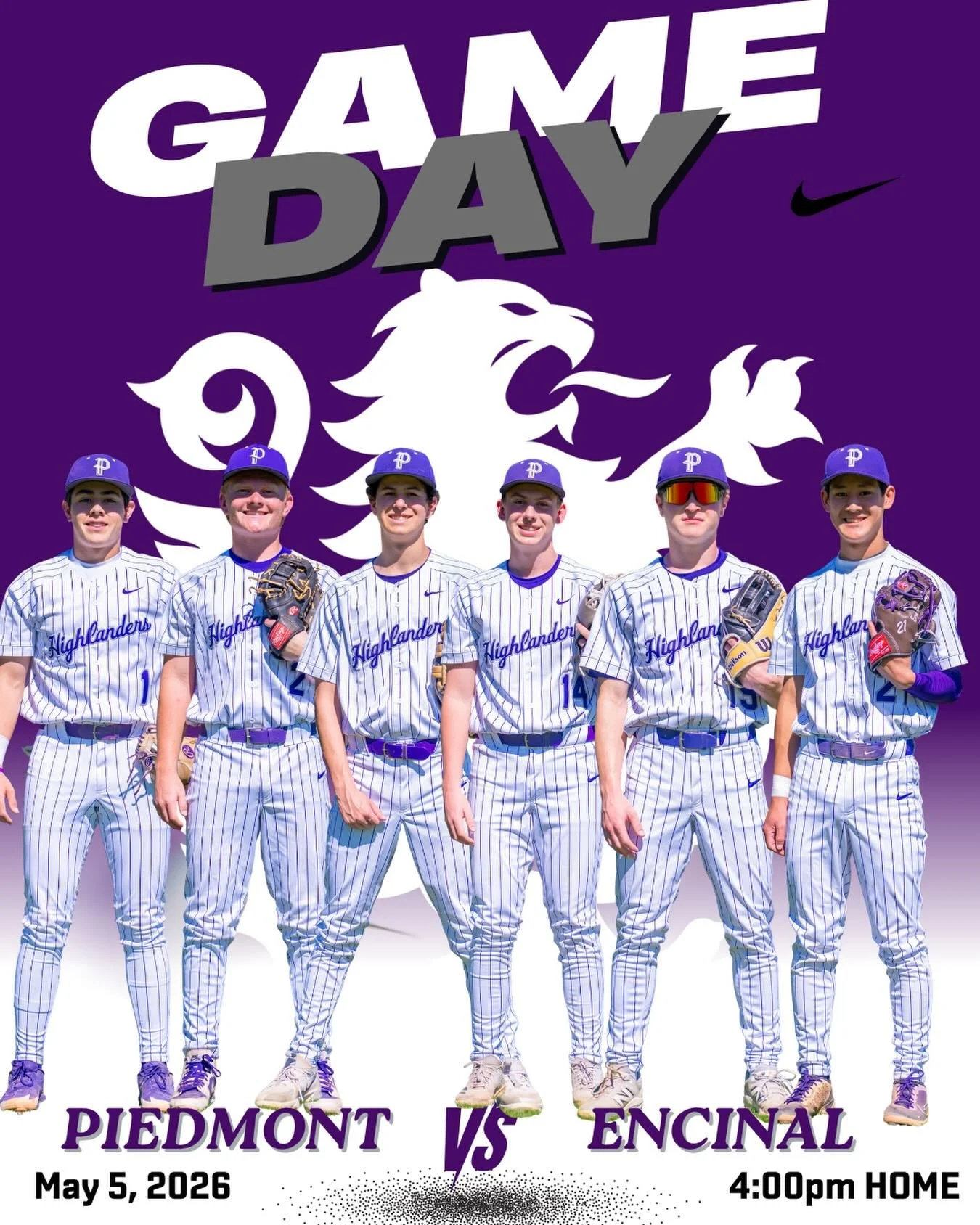 Senior Night for the Piedmont Baseball team. First Pitch 4pm #gohighlanders #piedmont #hssports #baseball