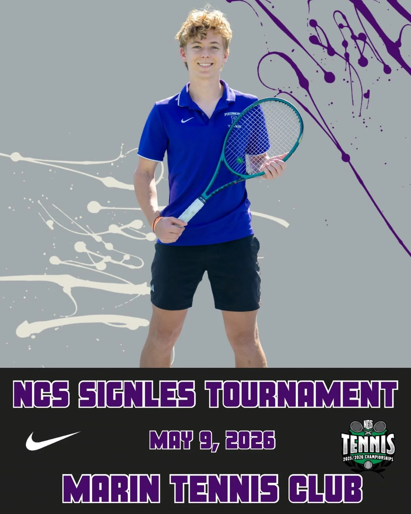 Day 2 of the CIF NCS Singles Tournament. Good luck @lucassmolko #gohighlanders #piedmont #hssports #tennis