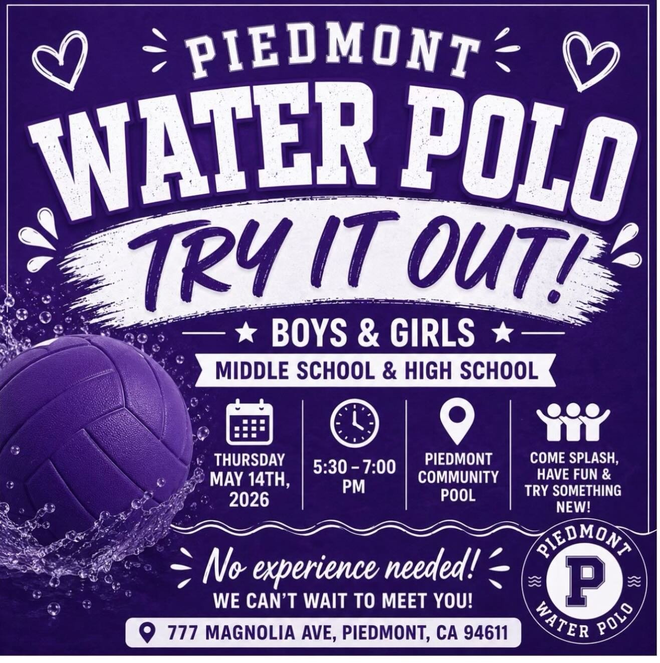 Any high schoolers or middle schoolers interested in water polo or simply would like to learn more should come on out Thursday night #gohighlanders #piedmont
