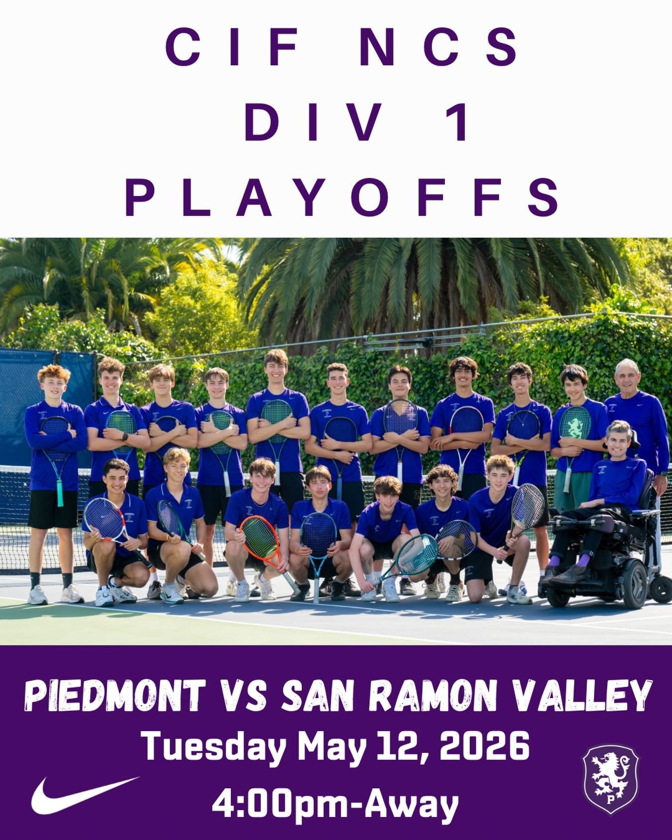 Boys Tennis kicks off NCS Div 1 Team Tournament play this afternoon at San Ramon Valley #gohighlanders #piedmont #hssports #tennis
