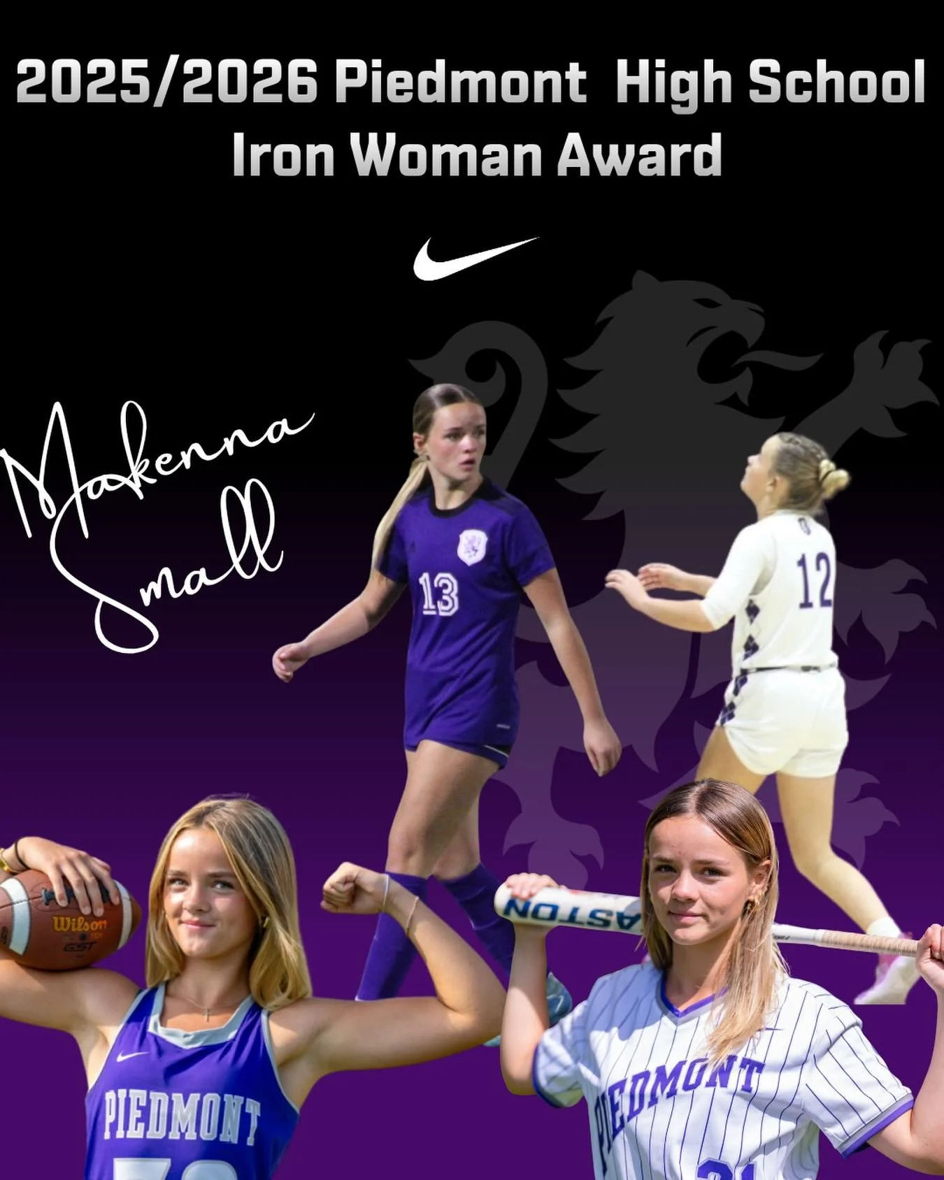 Piedmont High School 2026 Iron Woman Makenna Small #gohighlanders #piedmont #hssports #4sportathlete
