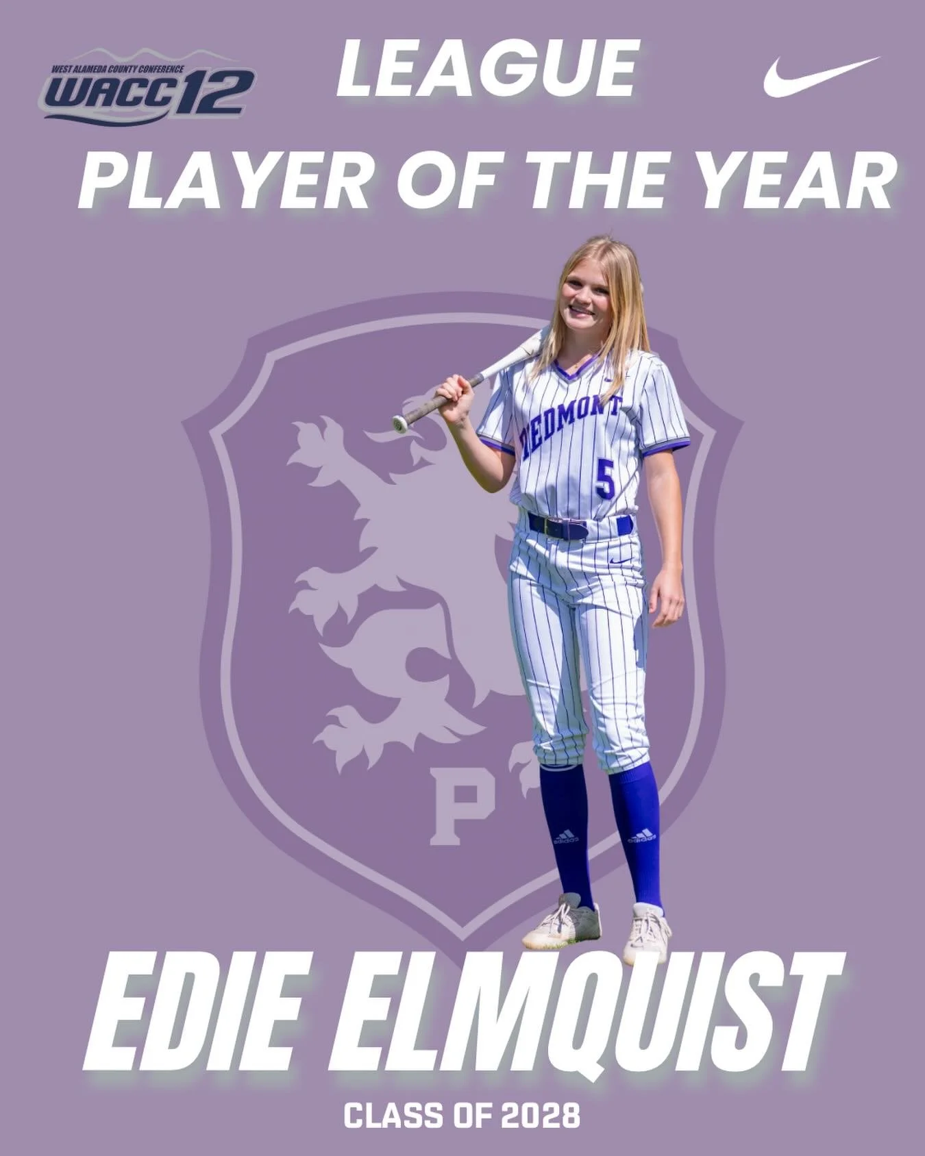 Edie Elmquist Softball League MVP #gohighlanders #piedmont #softball #hssports #mvp