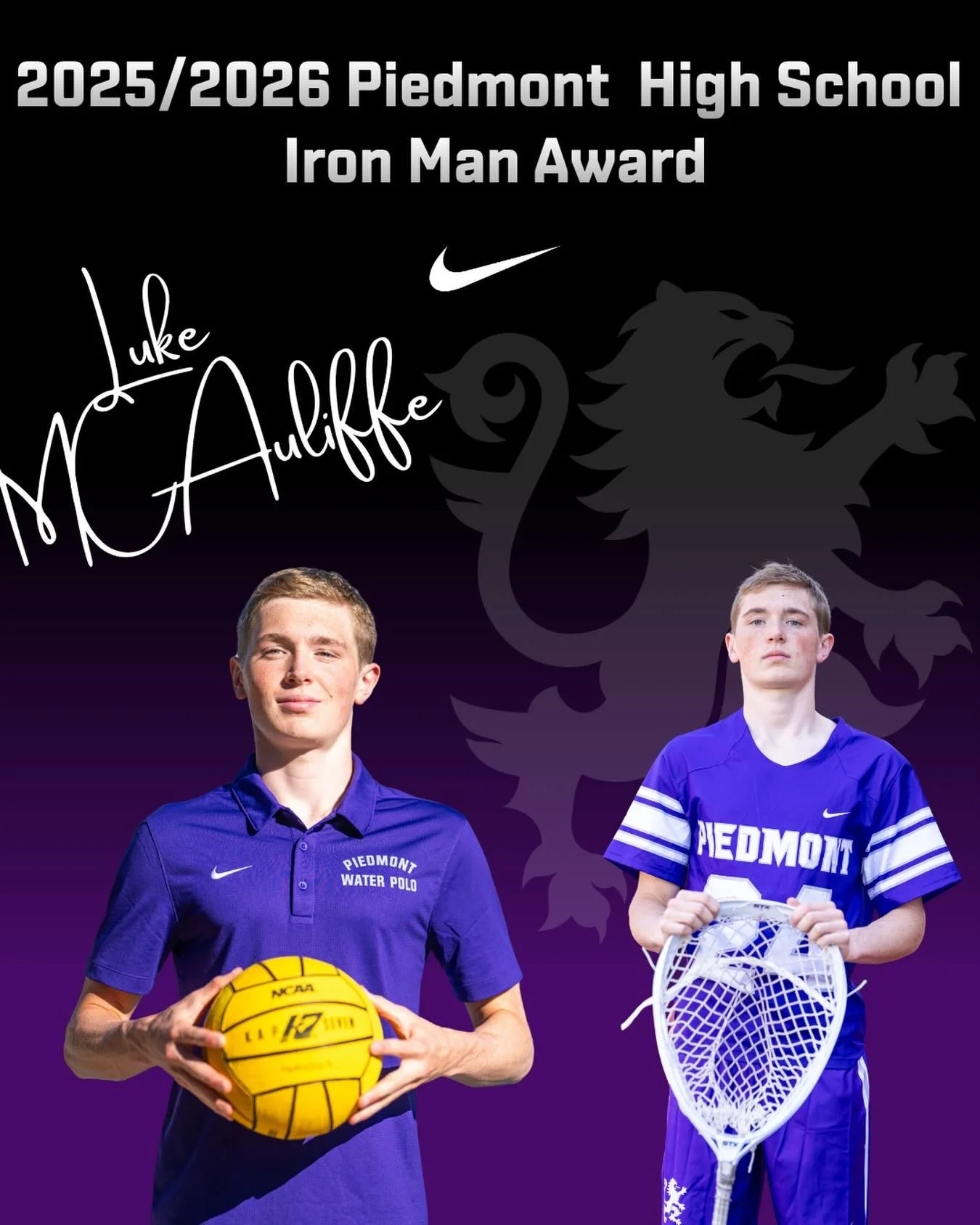 Piedmont High School 2026 Iron Man Luke McAuliffe #gohighlanders #piedmont #hssports