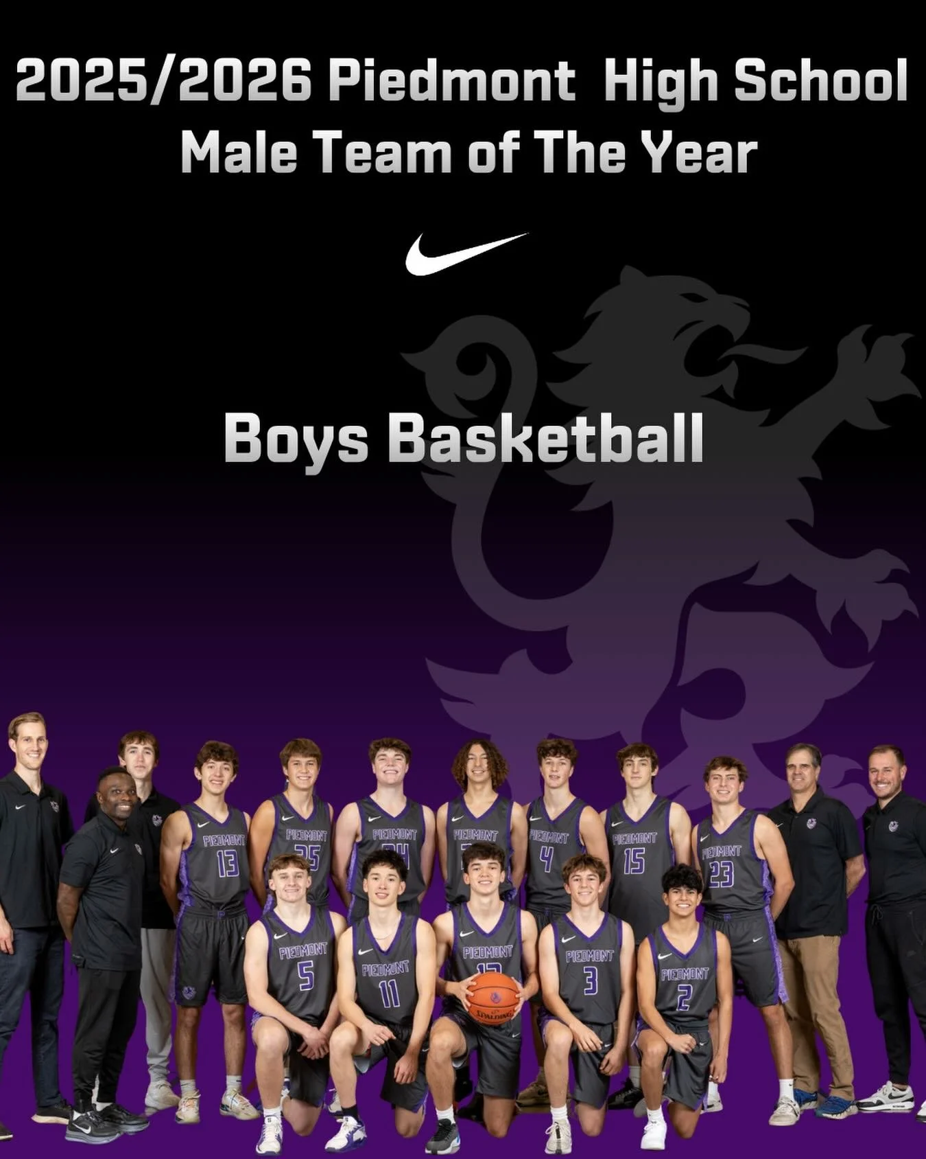 Piedmont High School 2026 Male Team of The Year #gohighlanders #piedmont #hssports #teamoftheyear