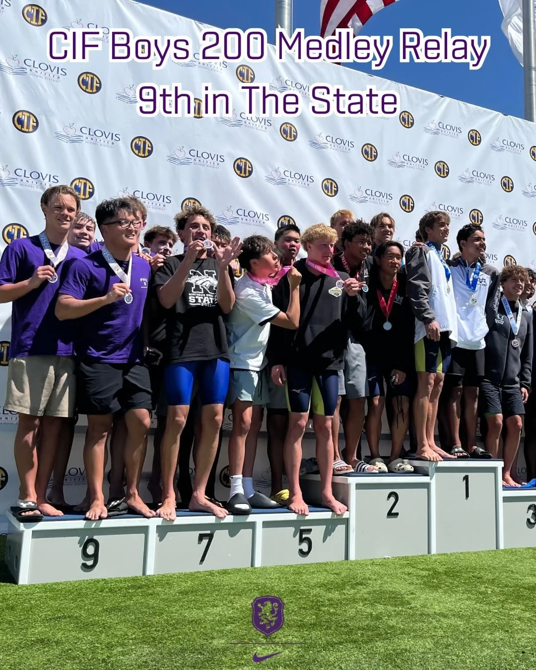 our 200 medley relay 9th place finishers in the state. These boys made school history today being the first PHS swimmers to ever stand on the podium at The CIF State Championships. #gohighlanders #piedmont #hssports #swimming