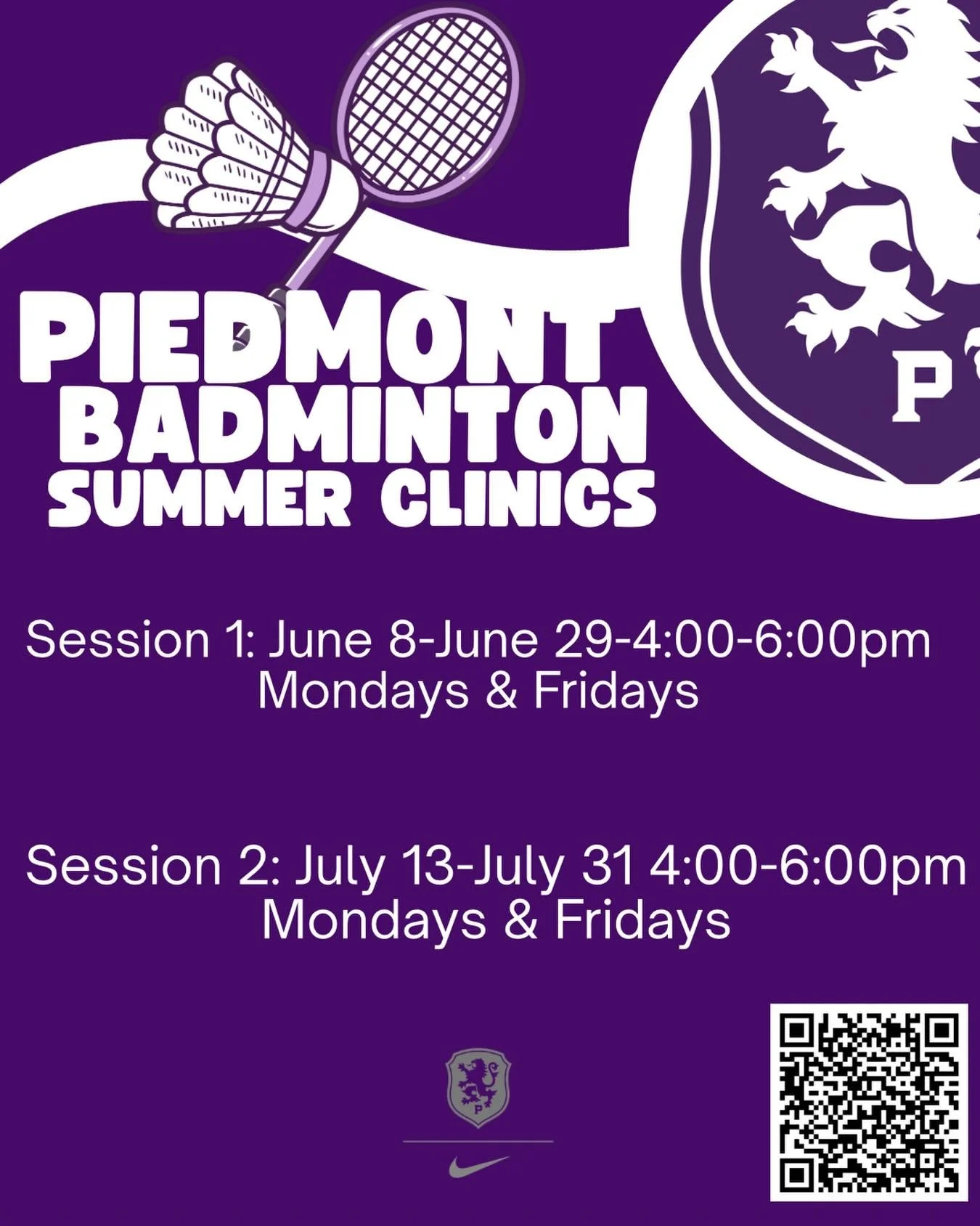 Summer Badminton Clinics for boys girls grades 6-12. Great opportunity for anyone with anyone level of playing experience. #summercamp #badminton #bayarea