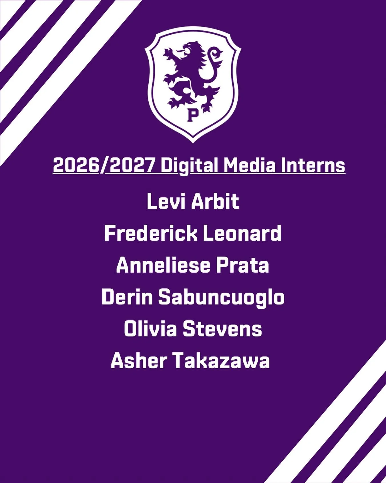 Your 2026/2027 Piedmont High School Athletics Media Interns #gohighlanders #piedmont #hssports