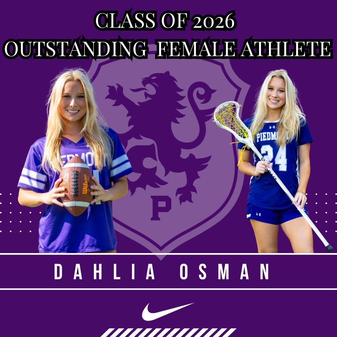 Class of 2026 Outstanding Female Athlete Dahlia Osman #gohighlanders #piedmont #hssports #classof2026