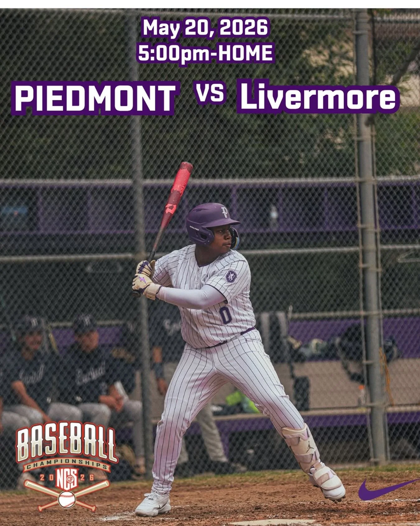 Piedmont vs Livermore Round 1 of CIF NCS Div 4 playoffs at Humphries Diamond. Come out and support your Highlanders as they start their quest for an NCS title #gohighlanders #piedmont #highlandernation #hssports #baseball