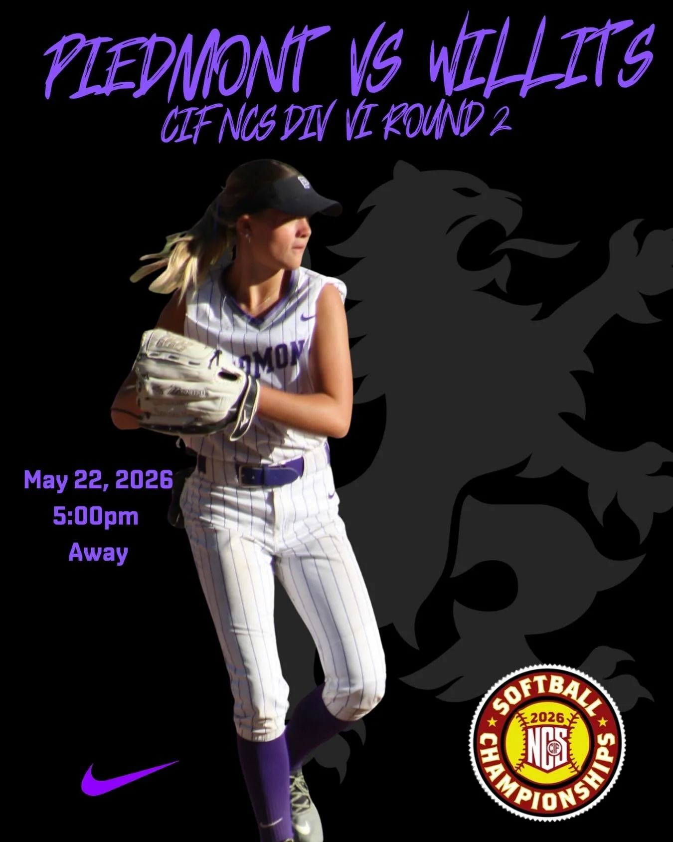 CIF NCS Playoffs Round 2 at Willits HS tonight #gohighlanders #piedmont #hssports #highlandernation #softball