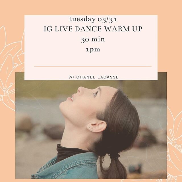 Join me on IG LIVE, TOMORROW at 1pm PST! It&rsquo;s going to be a fun and sweaty 30 mins while we run through my dance warm up! Send me a DM if you have any questions 🖤