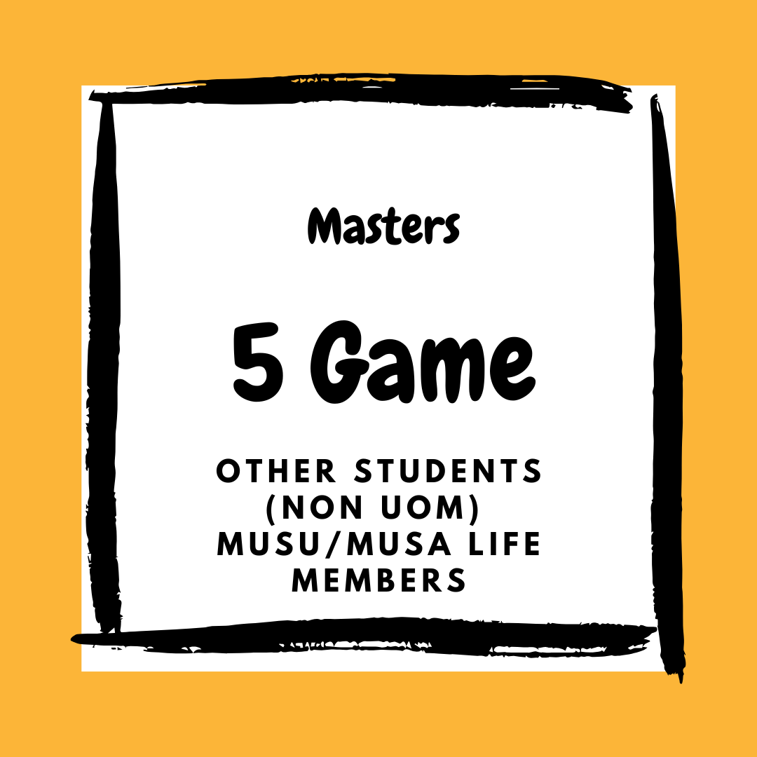 Masters: Other Student & MUSA Life Member Fee 2025 (5-GAME)