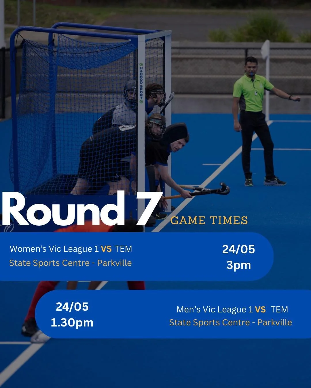 It&rsquo;s another weekend of home games at the @statesportcentres ! Get down to cheer on your fellow shoppers for Round 7! 🖤💙🏑

#muhchockey #to #MUHC #match #times #field #matchtime #gametimes #time #game #fieldhockey #fyp #melbourne #unimelb #mu
