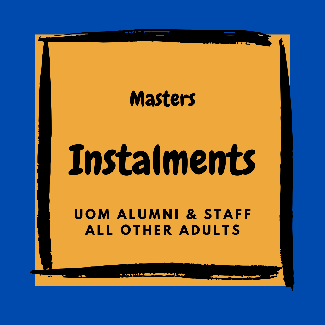Masters: Adult Fee 2025 (instalments)