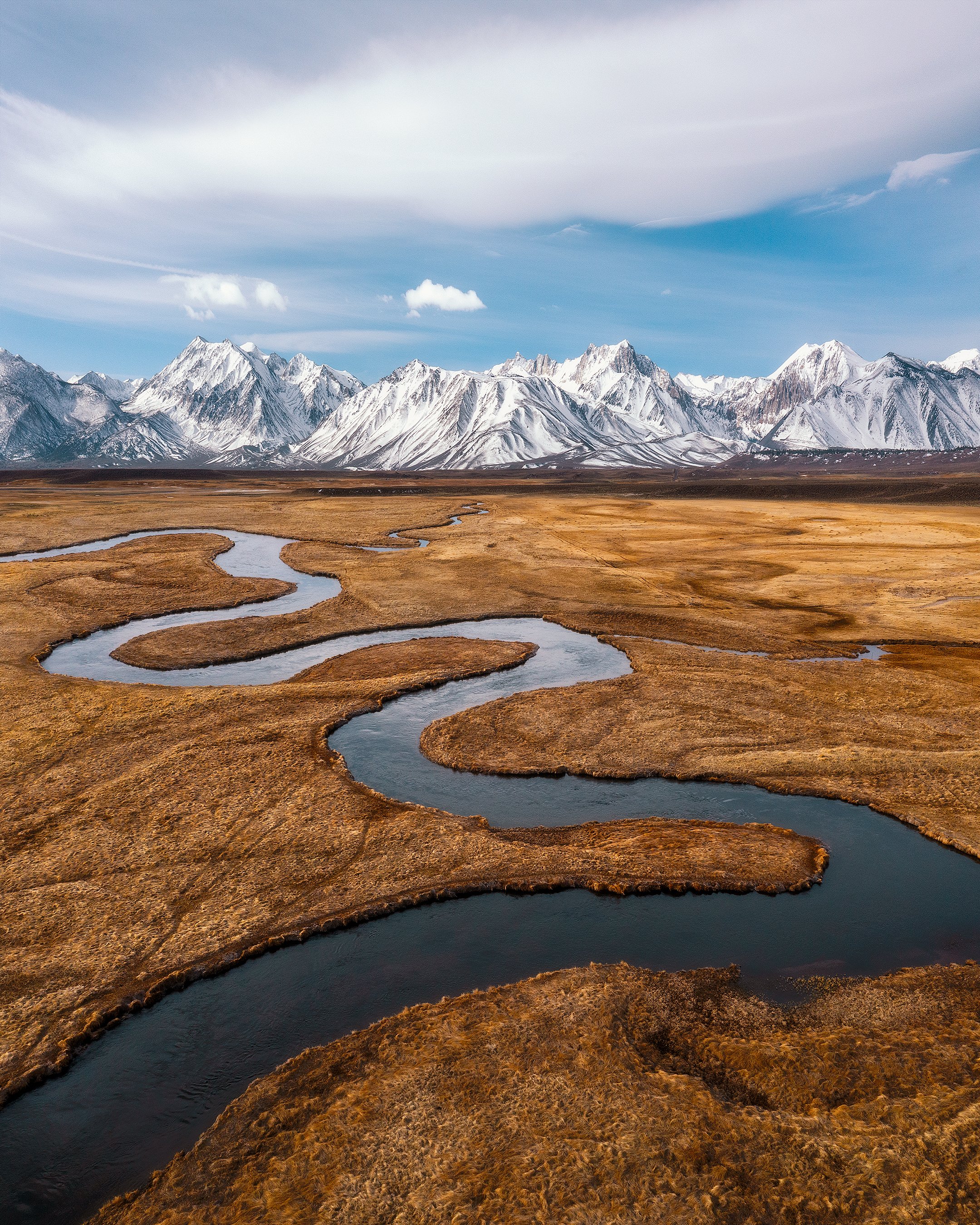 Winding River and Snowy Sierras