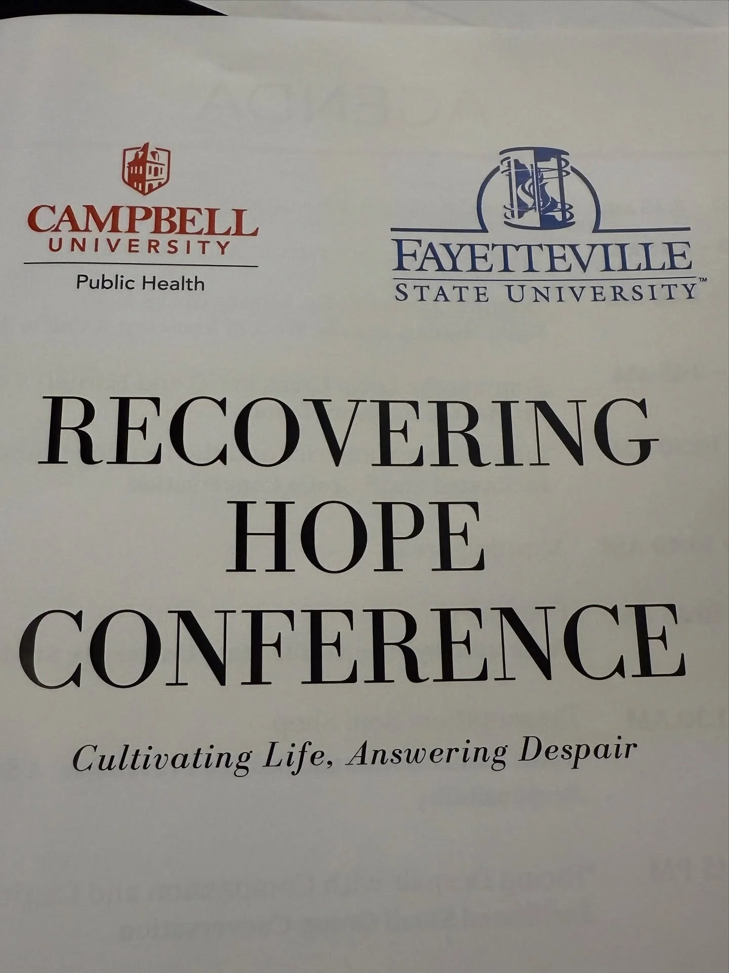 I was truly honored to be invited to take part in the Recovering Hope Conference at @campbellcphs today.

We explored powerful topics &mdash; from drug dependency and addiction to mental health and interfaith collaboration &mdash; alongside represent
