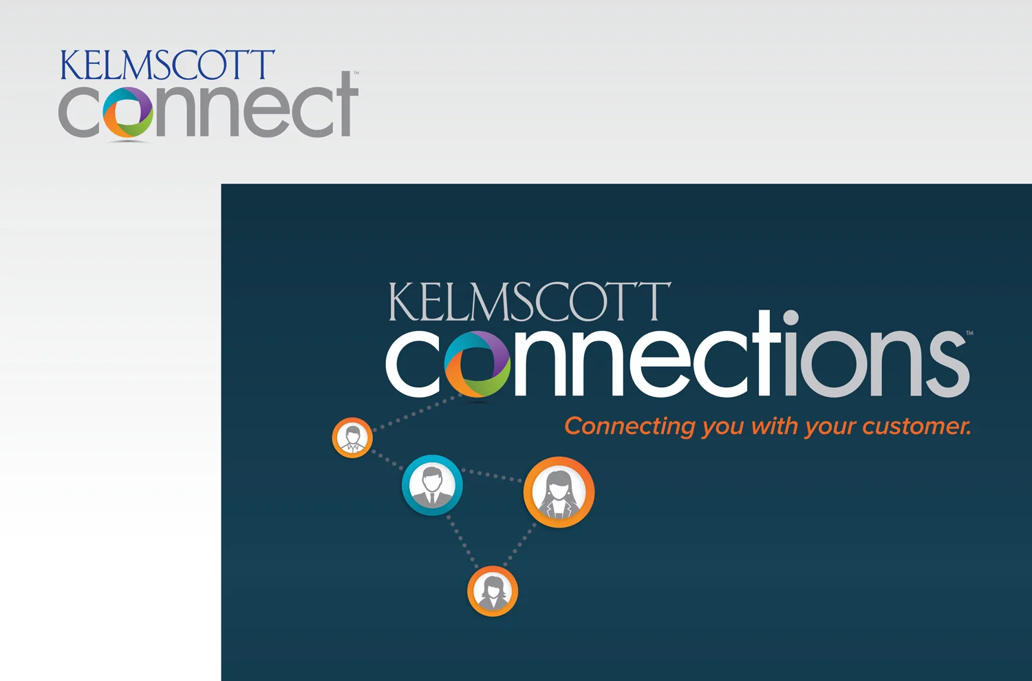 KELMSCOTT CONNECT AND KELMSCOTT CONNECTIONS LOGOS FOR KELMSCOTT COMMUNICATIONS