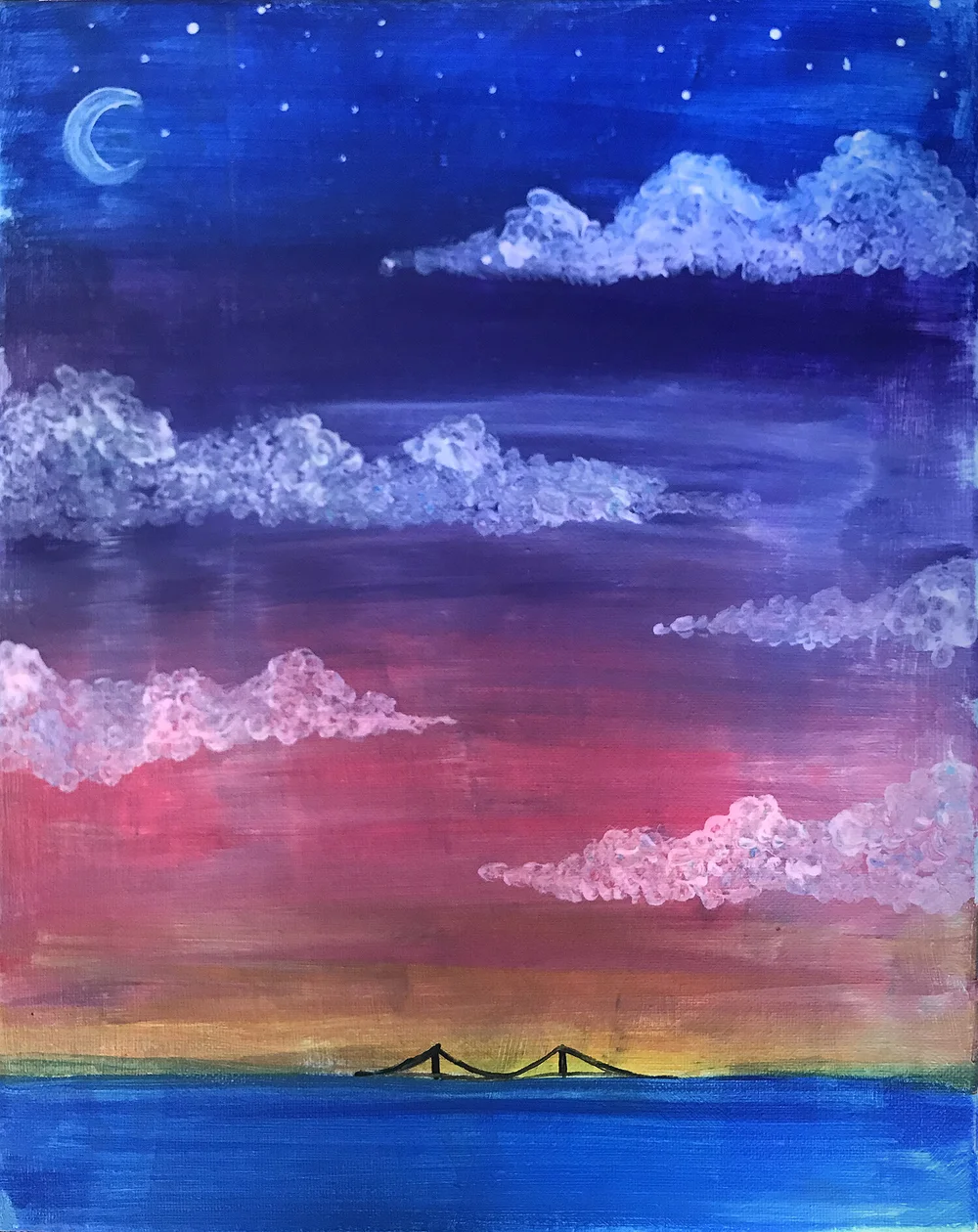 Mackinac Bridge At Dusk Paint Sip May 23 5pm Watercolor Cafe