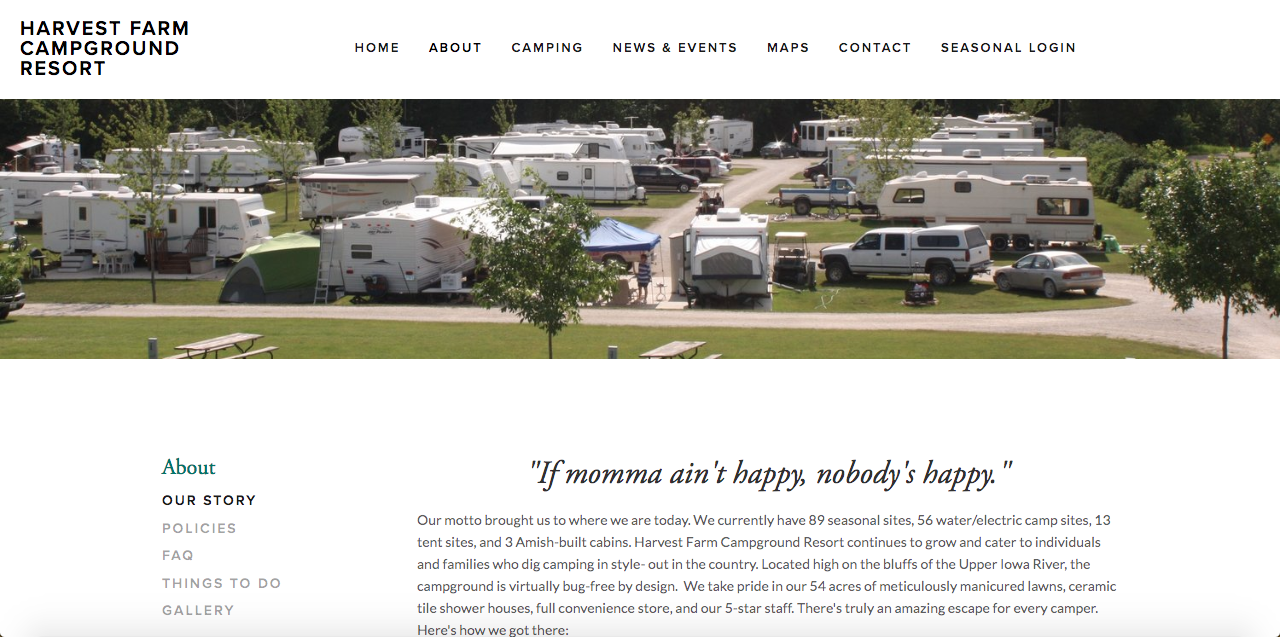 Private family campground located in northeast Iowa on the bluffs of the Upper Iowa River, offering an amazing escape for campers of all types-whether camping alone or with family and friends.