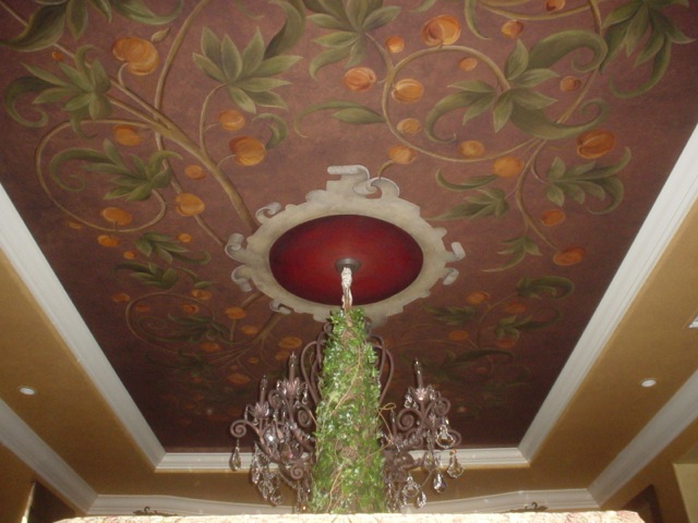 Ceiling Mural-Vines and fruit