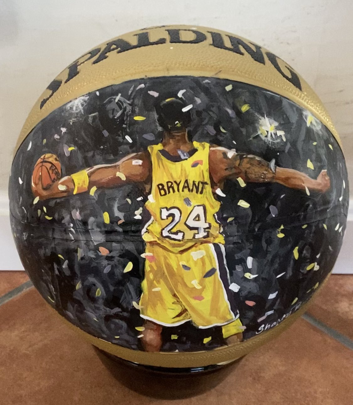 Kobe Bryant hand painted basketball