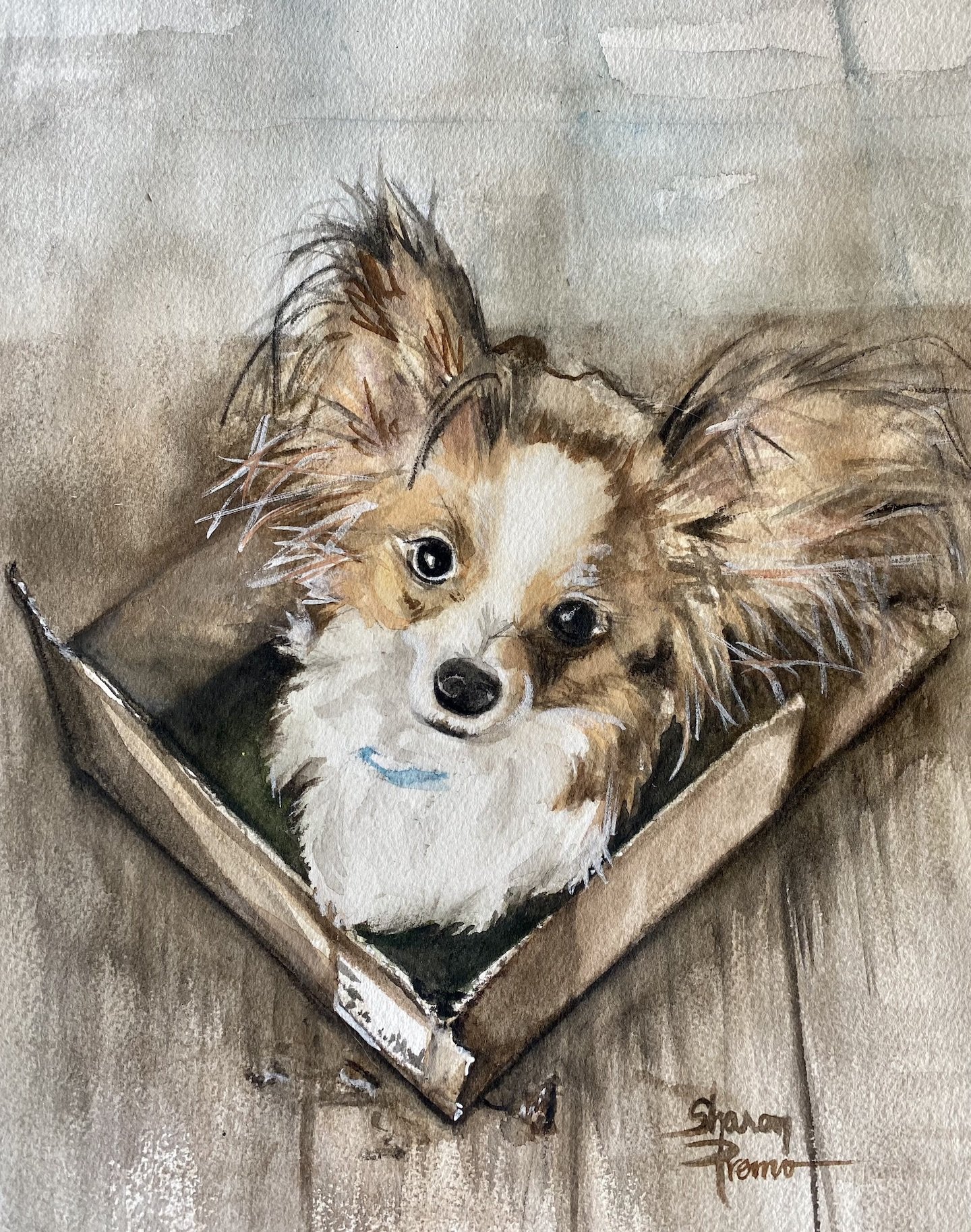 puppy watercolor