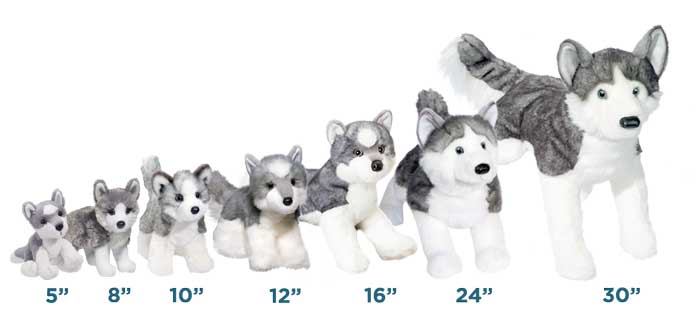 Nikita 8" Husky stuffed animal plush dog by Douglas Cuddle gray white toy 