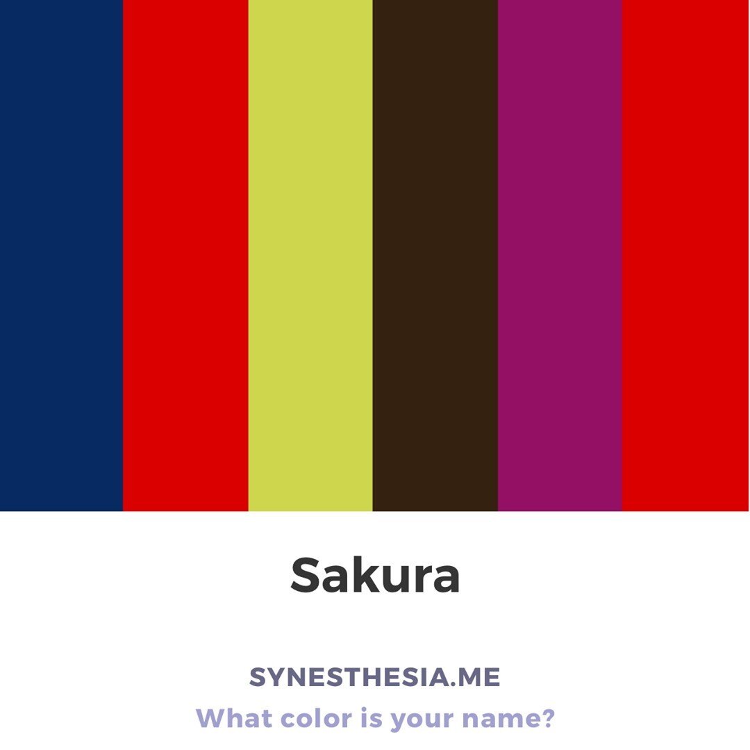 What color is your name, Sakura? #whatcolorisyourname #synesthesia #synesthesiame #nameoftheday #sakura