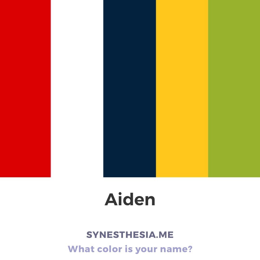What color is your name, Aiden? #whatcolorisyourname #synesthesia #synesthesiame #nameoftheday #aiden