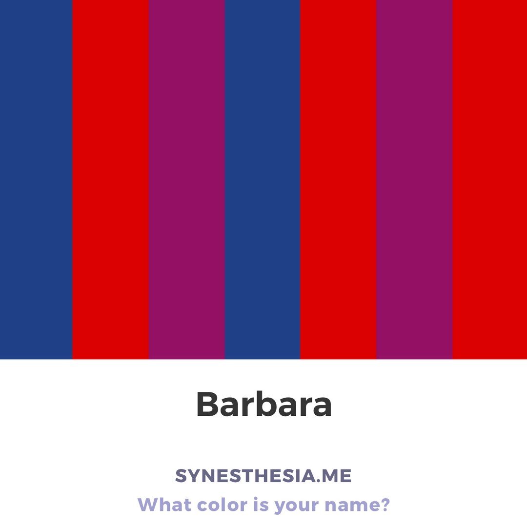 What color is your name, Barbara? #whatcolorisyourname #synesthesia #synesthesiame #nameoftheday #barbara