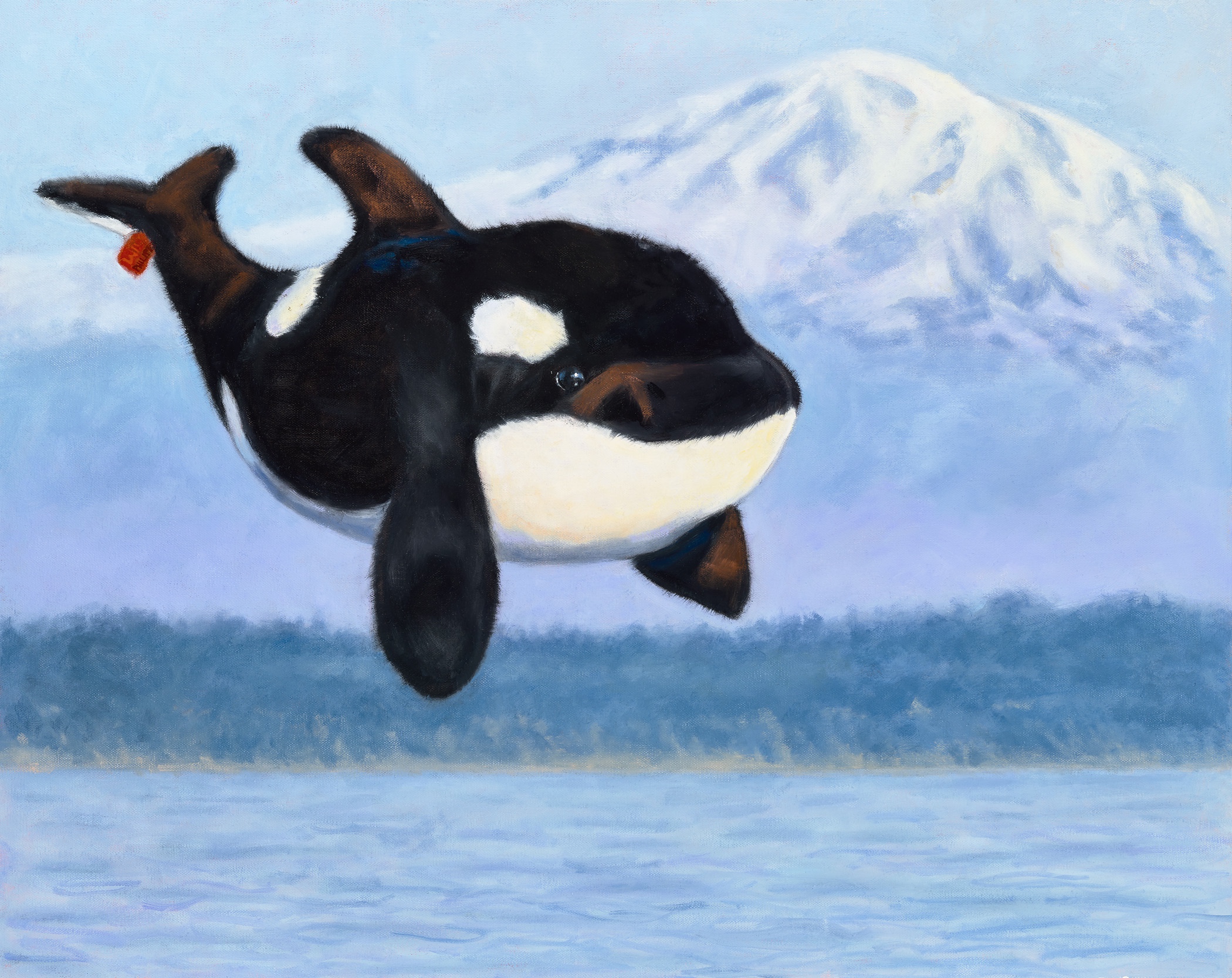 "Last Call: Orcas", Oil on Gallery Wrapped Canvas, copyright Lisa Philipps, 2019.