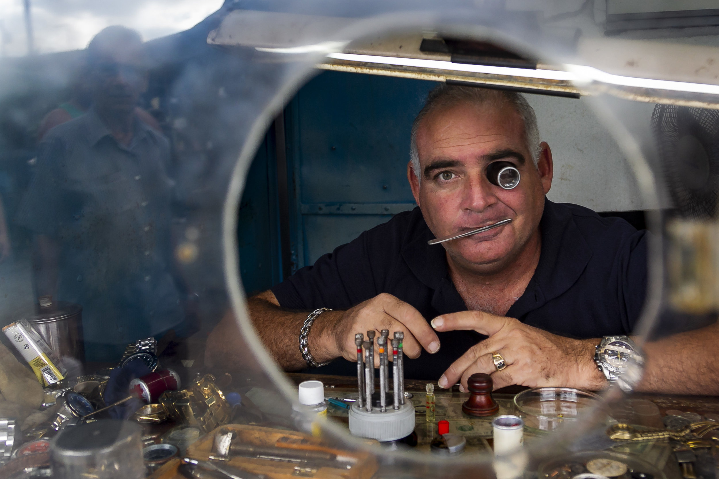  Carlos Ignacio Romero fixes watches at the Virgen del Camino market on the outskirts of Havana, Cuba on November 16, 2018. New regulations that put more restrictions on Cuba's self employed sector are going in affect December 7, 2018. 