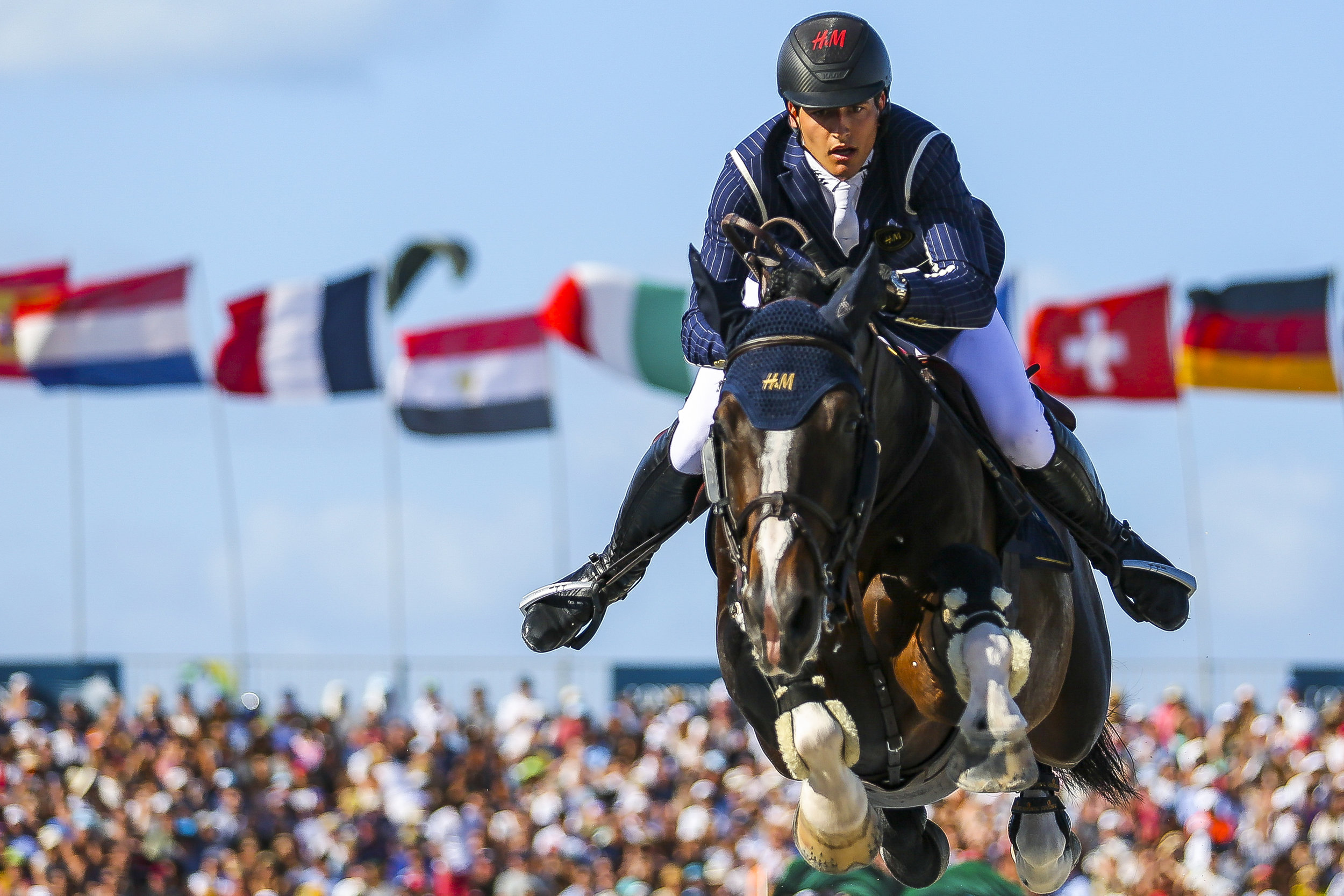  Nicola Philippaerts competes during the Longines Global Champions Tour Grand Prix of Miami Beach 2017 on Saturday, April 15, 2017. 