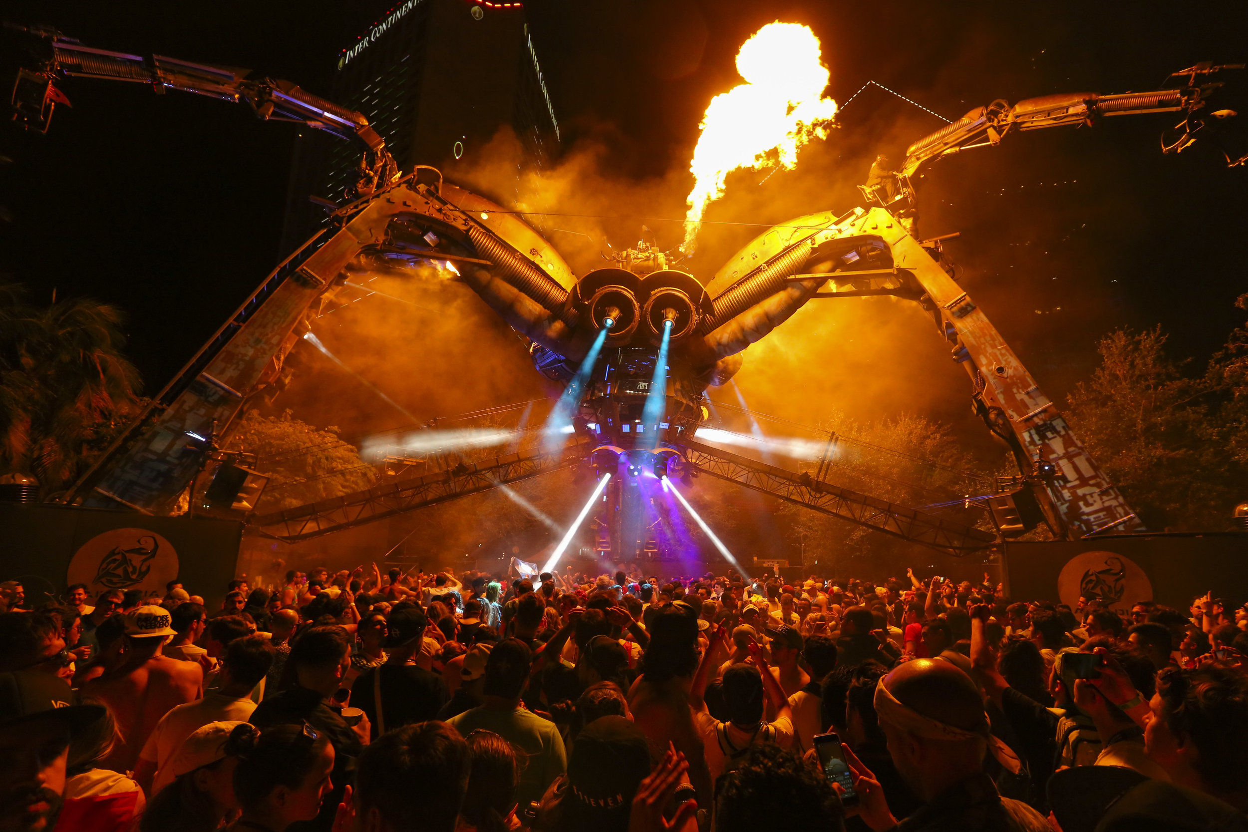  DJ Maceo Plex performs on the Arcadia Spider during the first day of the Ultra Music Festival in Bayfront Park on Friday, March 24, 2017. 