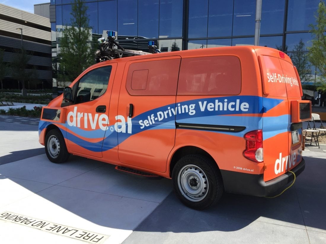 Drive.ai is a technology company headquartered in Mountain View, California that uses AI to make self-driving systems for cars.