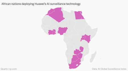 Graphical Respresentation of extent of Huawei’s initiatives in Africa, Source: Huawei web