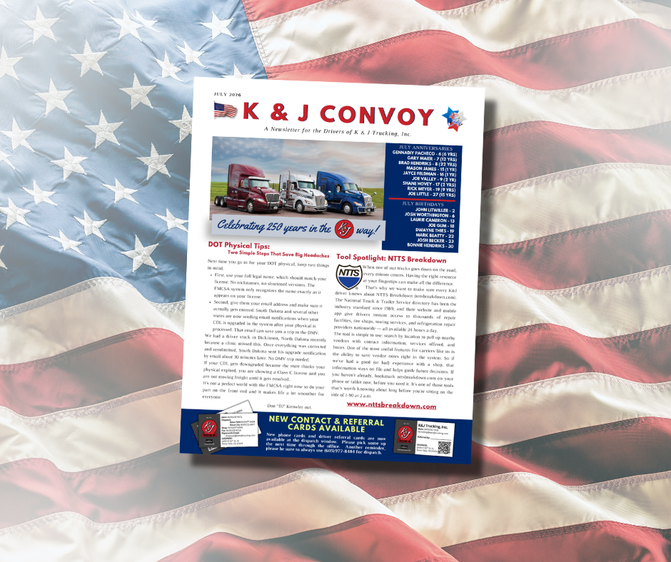 July 2026 K&amp;J Convoy Monthly Newsletter
