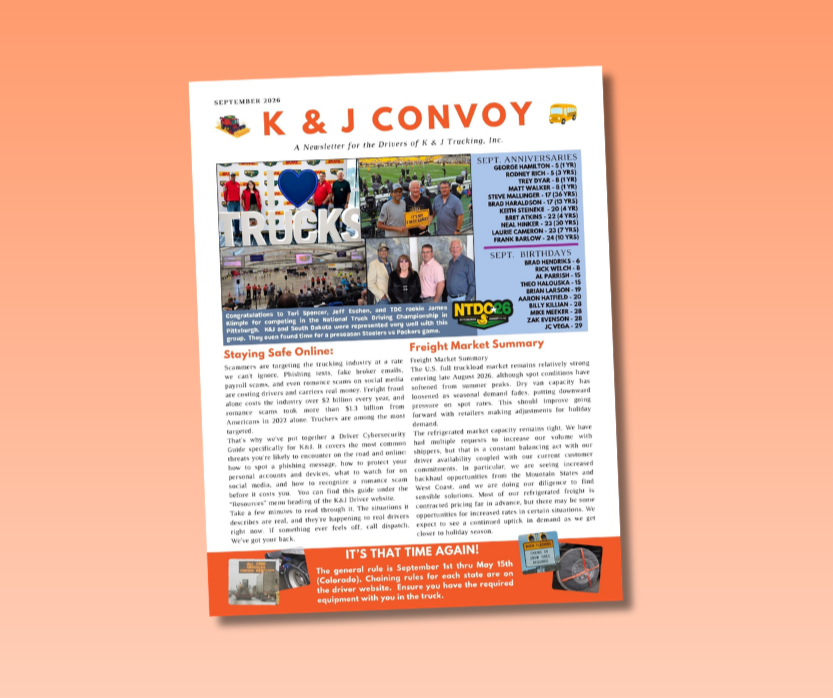September 2026 K&amp;J Convoy Newsletter