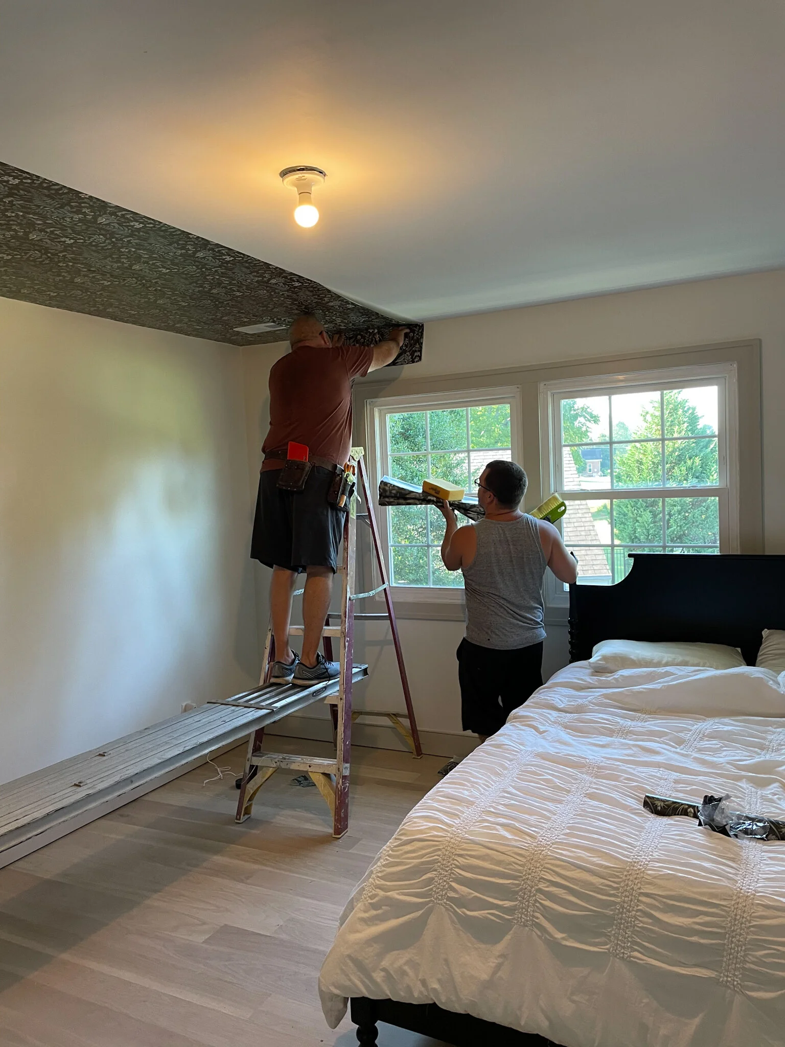 wallpaper hygge and west floral wallpaper modern cottage white oak install wallpaper ceiling