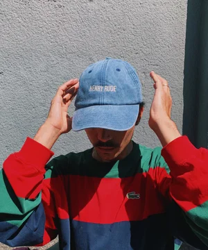 6 panel cap - vintage denim blue — HENRY RUDE