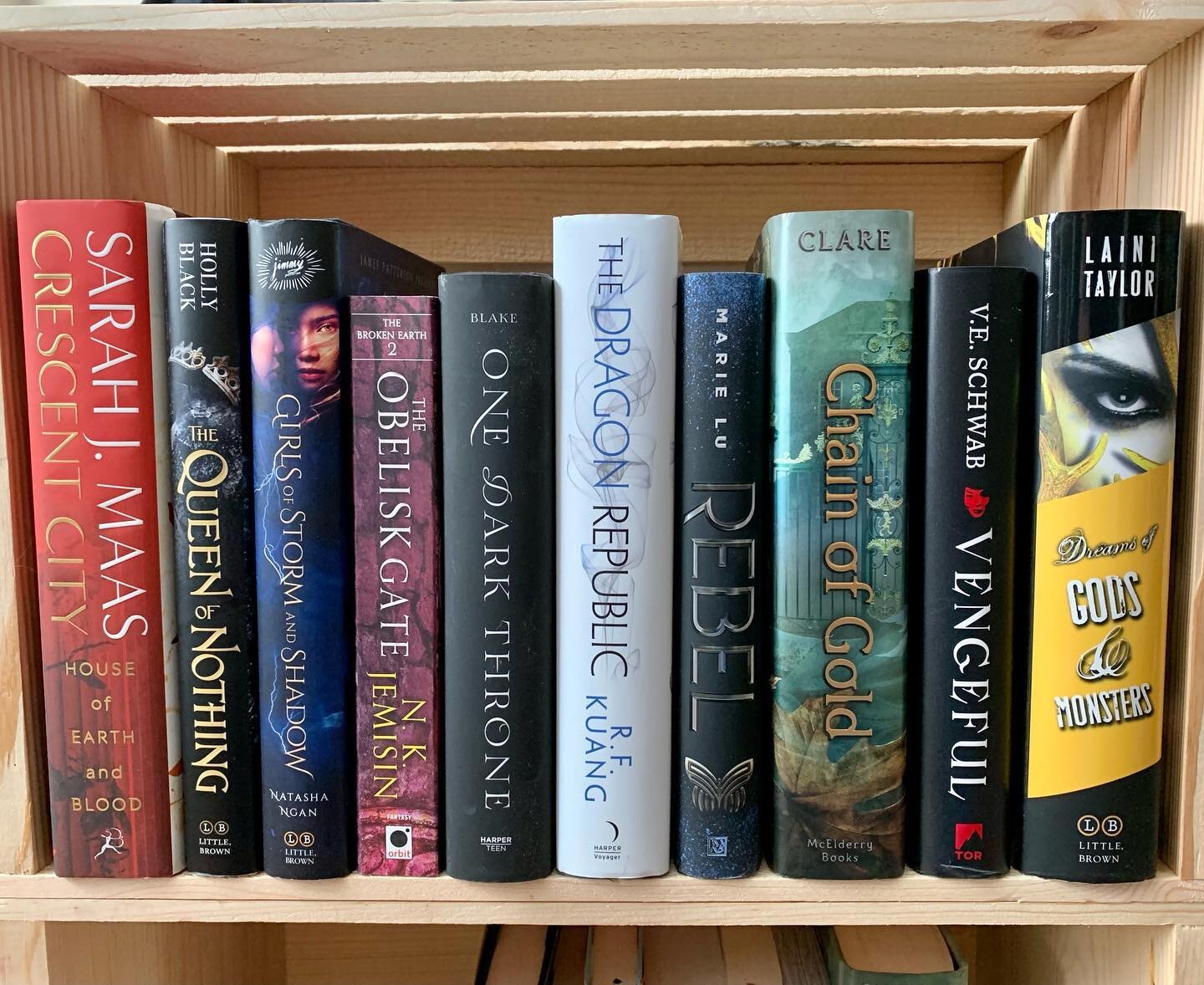(Some of) the series I am playing catch-up on. I guess Crescent City and Chain of Gold are first books in series, but I feel like I am behind on both of them, which makes more sense for the Shadowhunter book but I didn&rsquo;t think too deeply about 