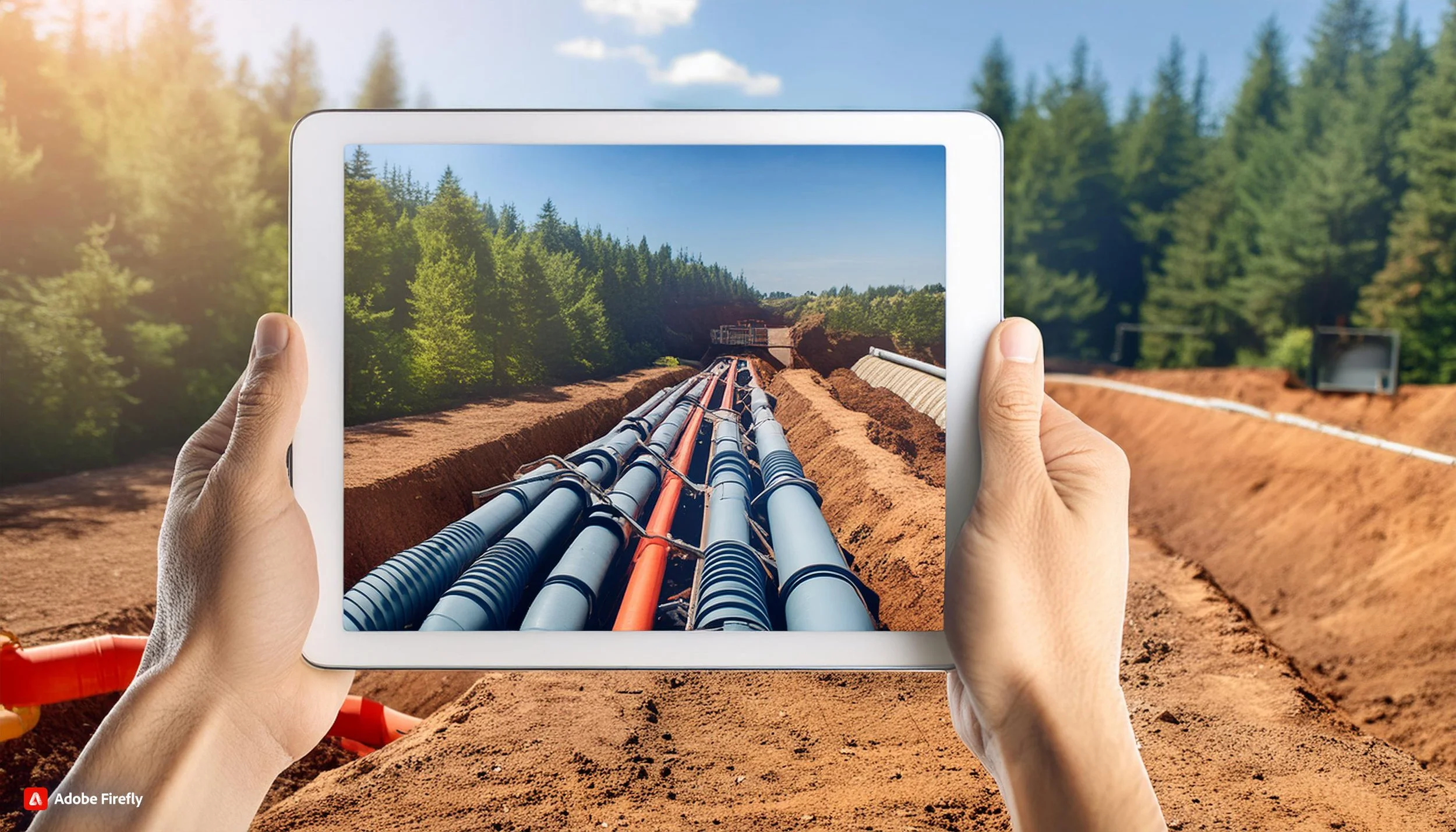 Firefly Create a realistic image, where a person holding a tablet toward the ground. The person stan-3.jpg