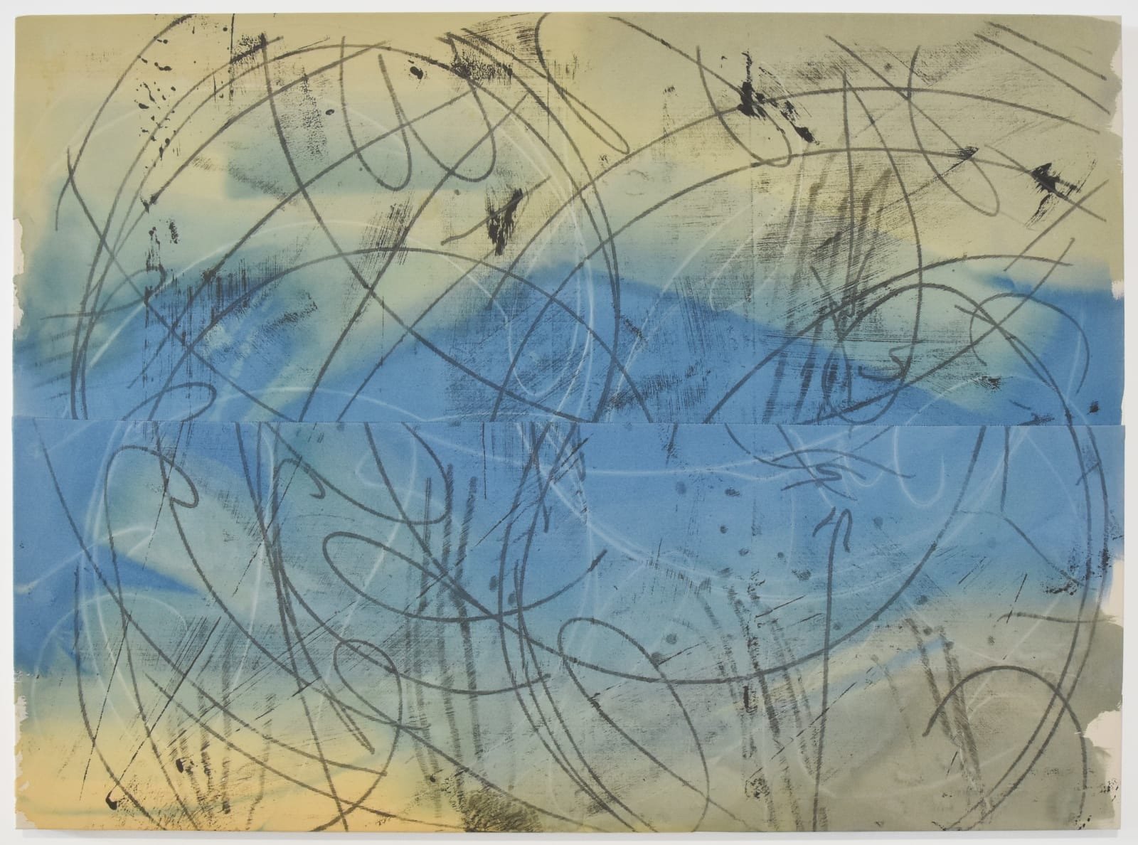 COMPOSITION 1: WITH NOTATIONS, ADDITIONS AND SUBTRACTIONS, 2023 synthetic polymer, graphite compound &amp; water on cotton duck 1200 x 1650mm