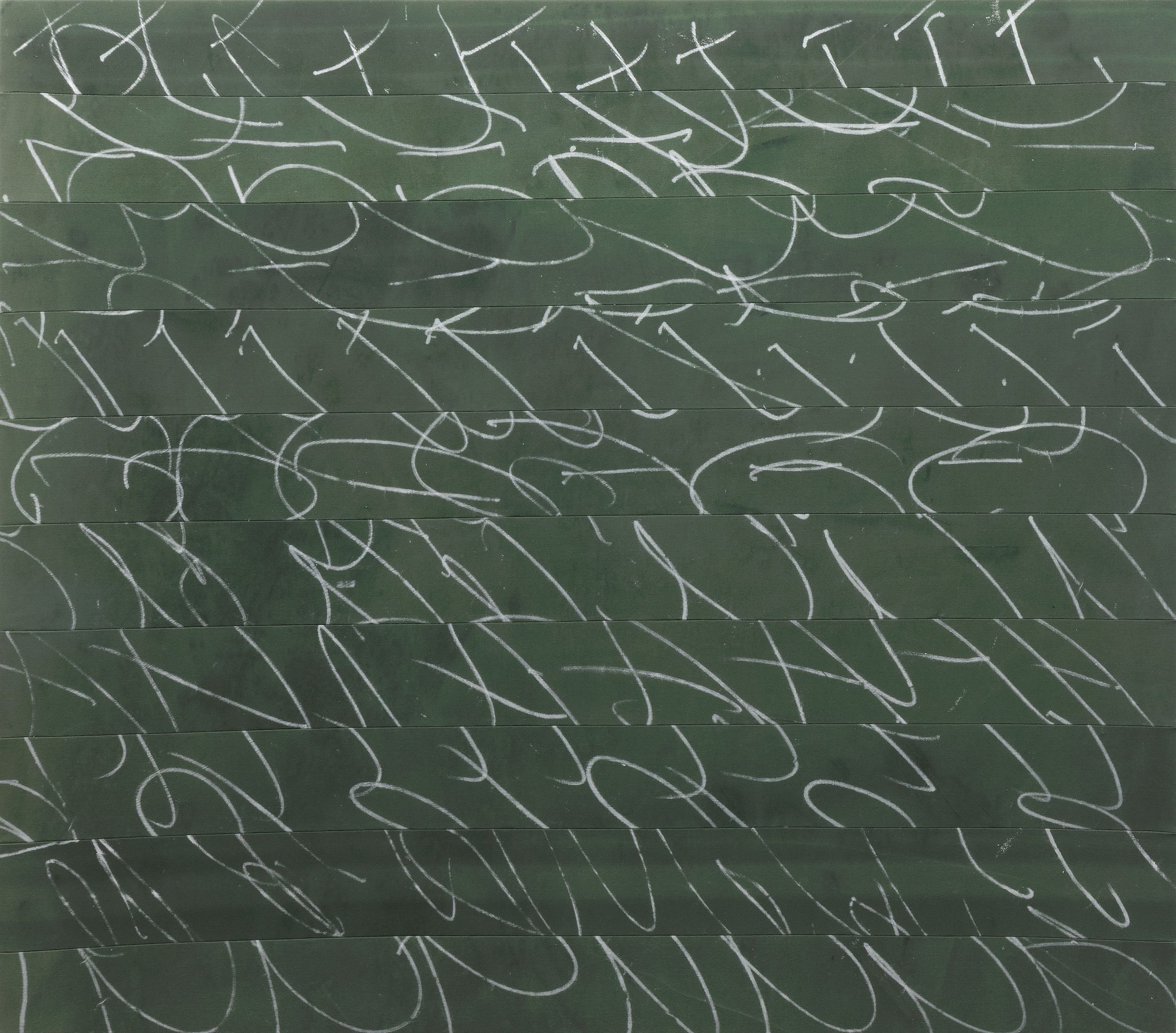 Script no 7. reordered and annotated synthetic polymer on cotton duck 1310 x 1500mm